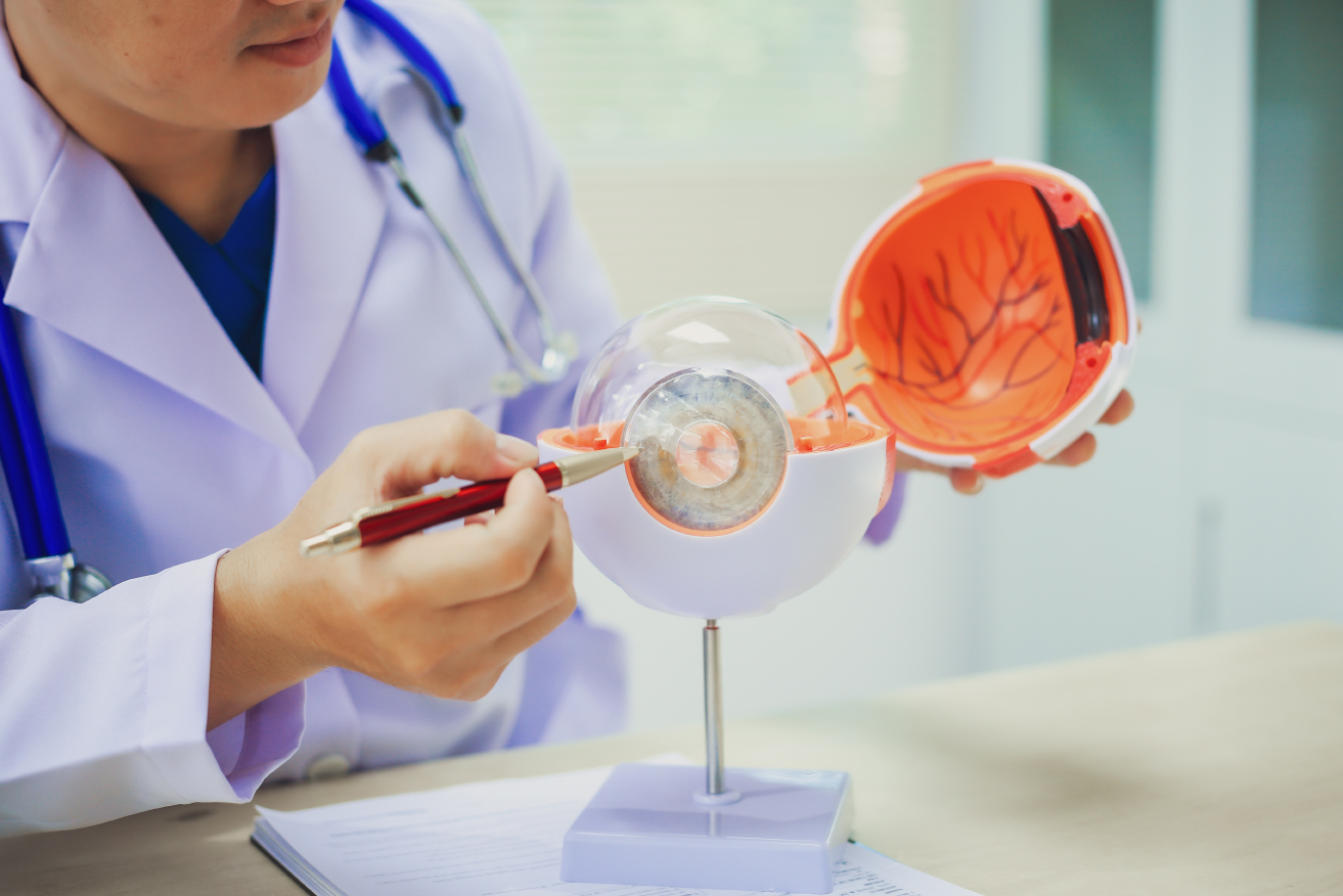 Cornea surgeon explaining cornea injury
